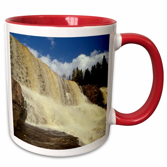 3drose, Minnesota, Lake Superior, Gooseberry Waterfalls - Us24 Pha0007 - Peter Hawkins, 15oz Two-tone Red Mug