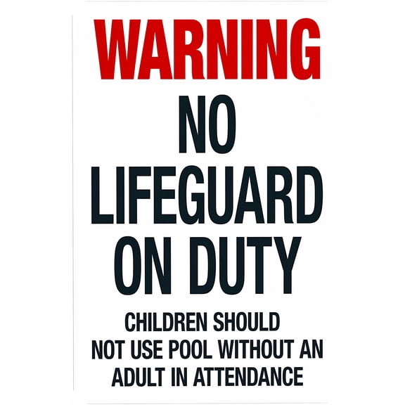 Minnesota No Lifeguard On Duty Sign - Complies With State Of Minnesota Pool Safety Code, 8"x12" Security Metal Decor for Business Home Yard Garden Wall