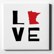 DistinctInk 10X10 Canvas Wall Art - Love Black & Red - 5/8 inch Gallery Wrapped, White Edge