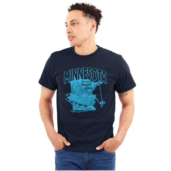 Minnesota MN Lake Life Fishing Smurfs Men's Graphic T Shirt Tees Brisco Brands M