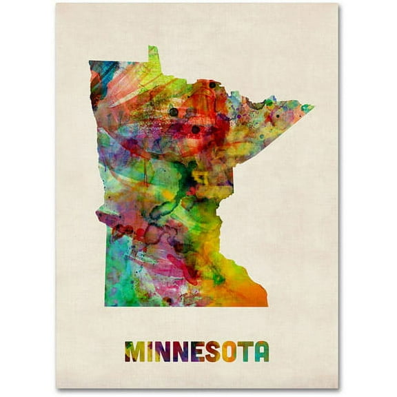 "Minnesota Map" Canvas Wall Art by Michael Tompsett
