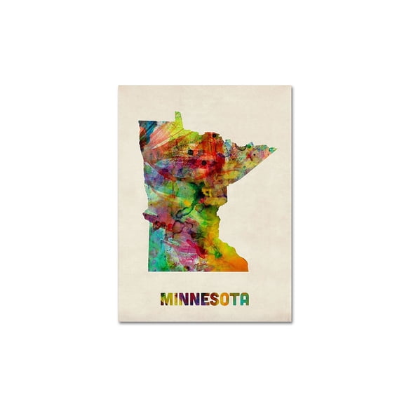 "Minnesota Map" Canvas Wall Art by Michael Tompsett