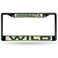 thumbnail image 1 of Minnesota Hockey Wild Black Metal Laser Cut License Plate Frame, 1 of 6