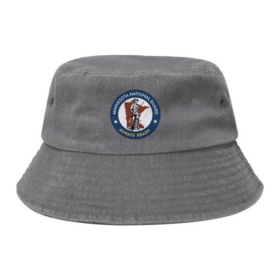 Minnesota National Guard Washed Bucket Hat For Men Women Denim Bucket Hat Sun Hat Cowboy Fishing Beach Hat