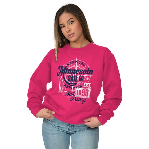 Minnesota Nautical Heritage Sailing Women Plus Size Crewneck Sweatshirt Brisco Brands 4X