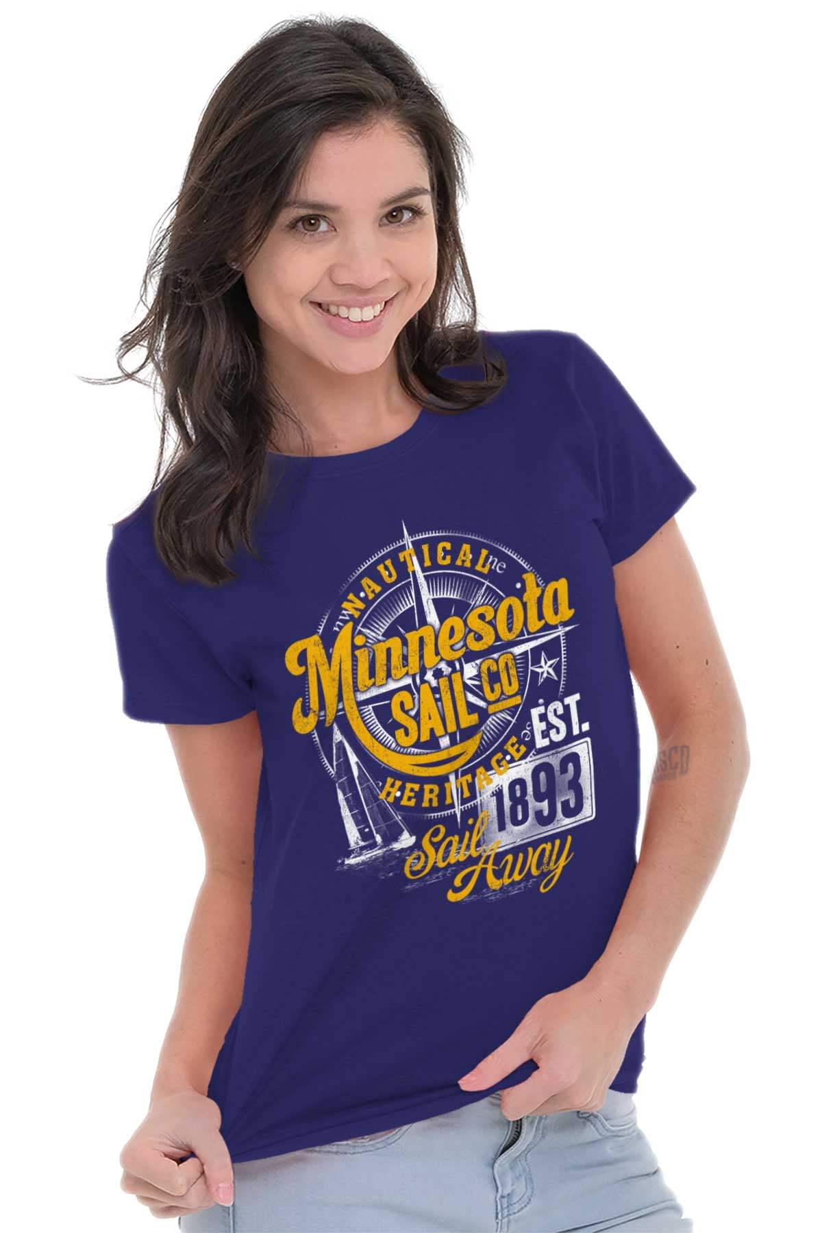 Minnesota Nautical Heritage Sailing Women's T Shirt Ladies Tee Brisco  Brands L 