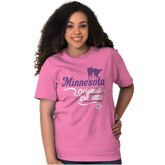 Minnesota Pine Tree State Shape Cute Women's Plus Size Graphic Tee Brisco Brands 4X