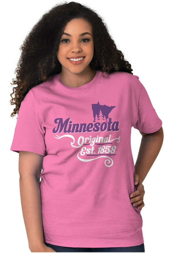 Minnesota Pine Tree State Shape Cute Women's Plus Size Graphic Tee Brisco Brands 4X