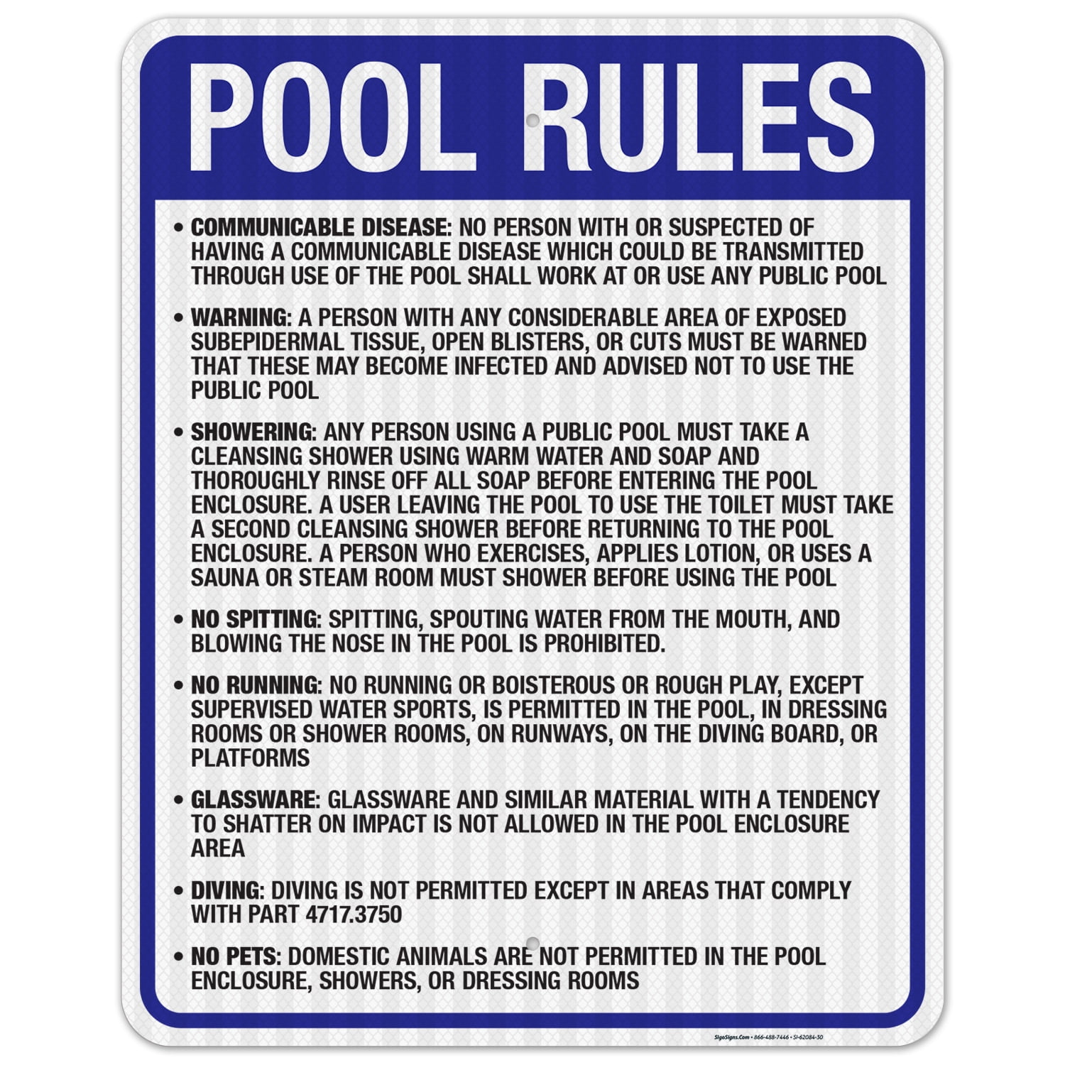 Minnesota Pool Rools Minnesota Pool Rules Sign, Complies With State Of Minnesota Pool Safety ...