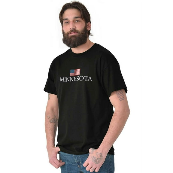 Minnesota Pride American Flag NM USA Men's Graphic T Shirt Tees Brisco Brands S