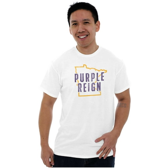 Minnesota Purple Reign State Shape MN Men's Graphic T Shirt Tees Brisco Brands L