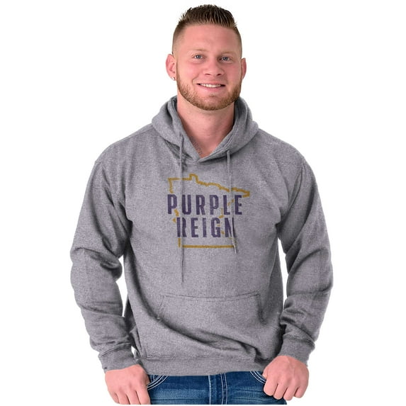 Minnesota Purple Reign State Shape MN Unisex Plus Fleece Graphic Hoodie Brisco Brands 2X