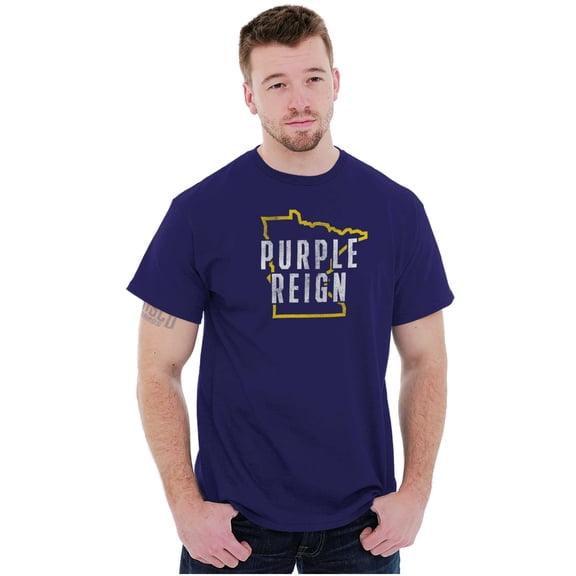 Minnesota Purple Reign State Shape MN Plus Size Crewneck Graphic Tee Shirt Brisco Brands 5X