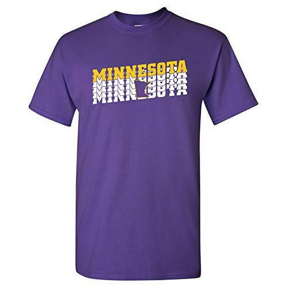 Minnesota Retro Repeat - Sports Team City Pride Tailgating T Shirt - X-Large - Purple