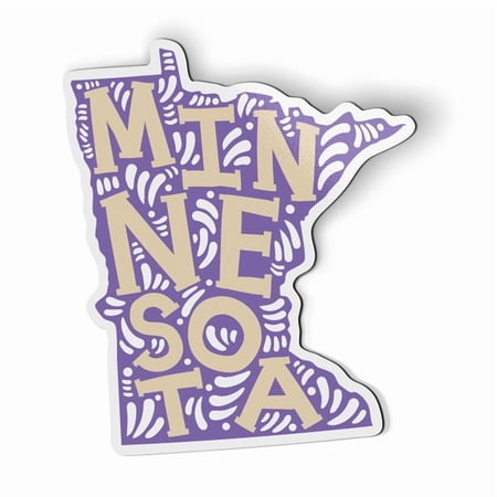 Minnesota Shape Cute Letters Native Local - 5.5" Magnet for Car Locker Refrigerator
