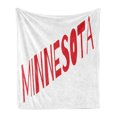 thumbnail image 1 of Minnesota Soft Flannel Fleece Blanket, Diagonally Aligned Lettering of Minnesota with Upper Case Letters Image, Cozy Plush for Indoor and Outdoor Use, 70" x 90", Vermilion and White, by Ambesonne, 1 of 6