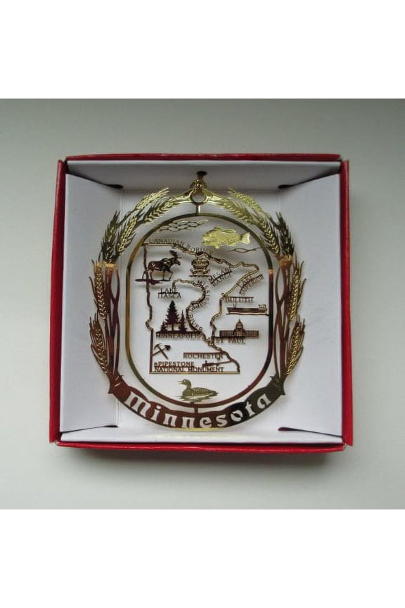 Minnesota State Brass Ornament
