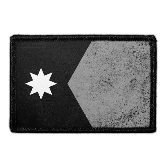Minnesota State Flag - Black and White - Distressed - Removable Patch