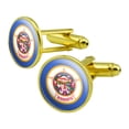 thumbnail image 1 of Minnesota State Flag Round Cufflink Set Gold Color, 1 of 5