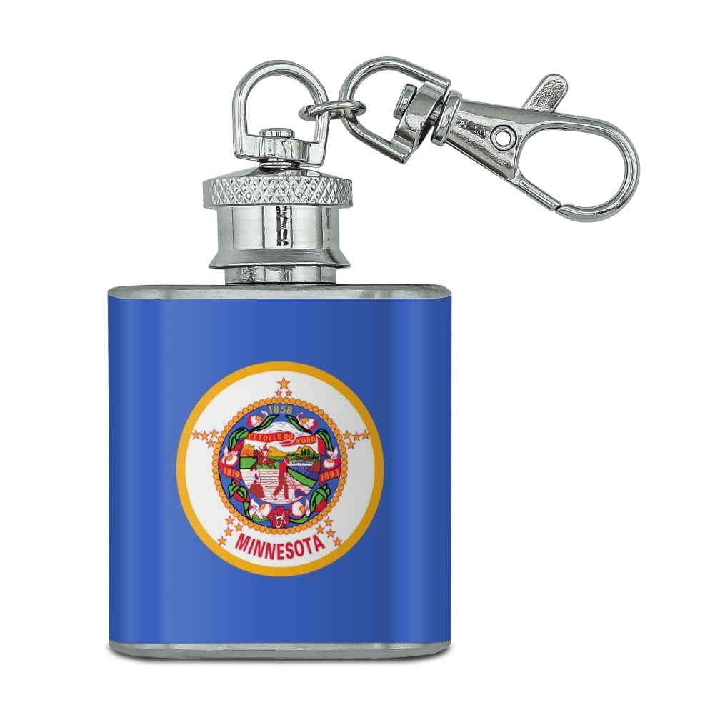 Minnesota State Flag Stainless Steel 1oz Mini Flask Key Chain - Walmart ...