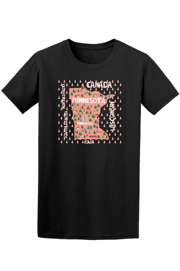 Minnesota State Map T-Shirt Men -Image by Shutterstock, Male XX-Large