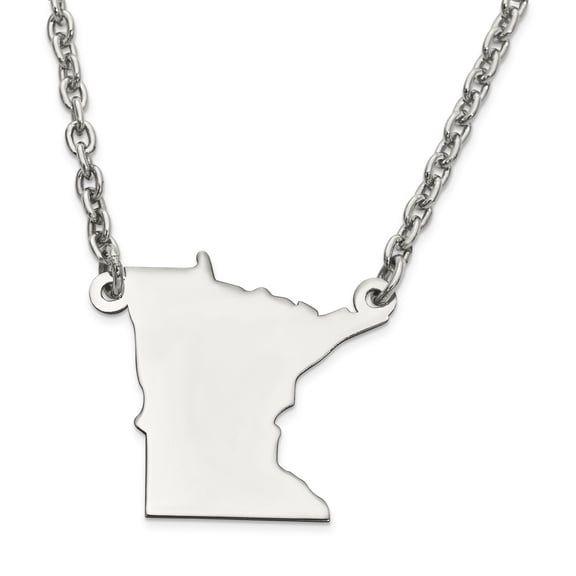 Minnesota State Necklace, Sterling Silver