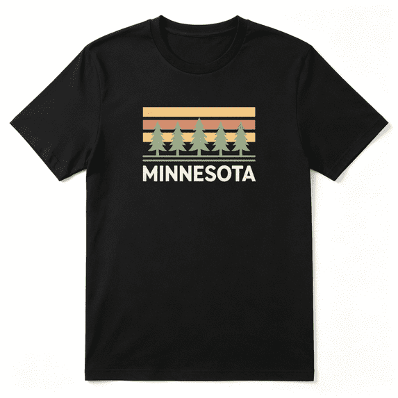 Minnesota State Pride Expression Retro Graphic Tee for Men and Women, Family Gift Family Reunion Cotton Short Sleeves T-Shirt