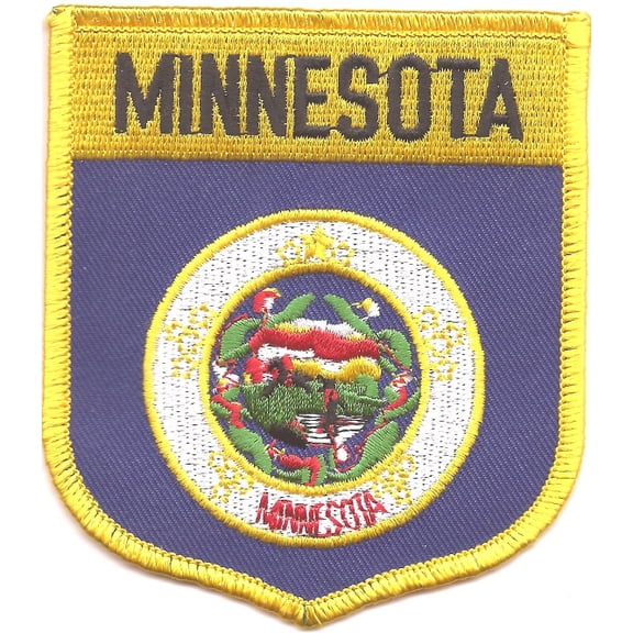 Minnesota State Shield Patch; Measure 3 1/8'" x 3 1/2", Embroidered Iron On or Sew On Shield Patch Flag Emblem