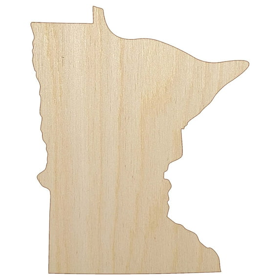 Minnesota State Silhouette Wood Shape Unfinished Piece Cutout Craft DIY Projects - 4.70 Inch Size - 1/4 Inch Thick