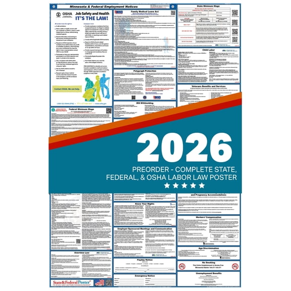 Minnesota State and Federal Labor Law Poster 2025 SPANISH