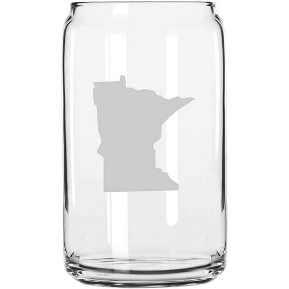 Minnesota States Etched 16oz Libbey Can Glass