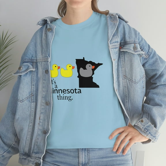 Minnesota T-Shirt | Duck Duck Grey Duck Tee | Funny Tee | MN State Pride | Small State Emblem | Unisex Heavy Cotton Tee