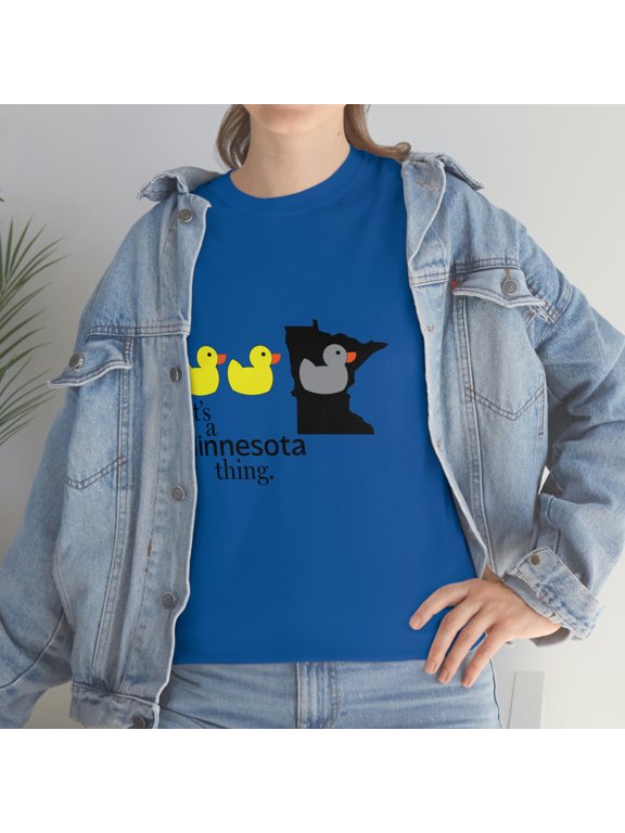 Minnesota T-Shirt | Duck Duck Grey Duck Tee | Funny Tee | MN State Pride | Small State Emblem | Unisex Heavy Cotton Tee