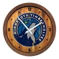 thumbnail image 1 of Minnesota Timberwolves 20.25" Faux Barrel Top Clock, 1 of 5