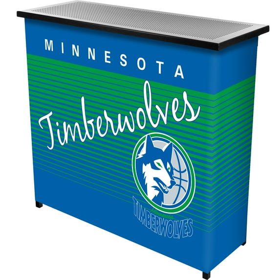 Minnesota Timberwolves Hardwood Classics Indoor or Outdoor Portable Bar with 2 Shelves