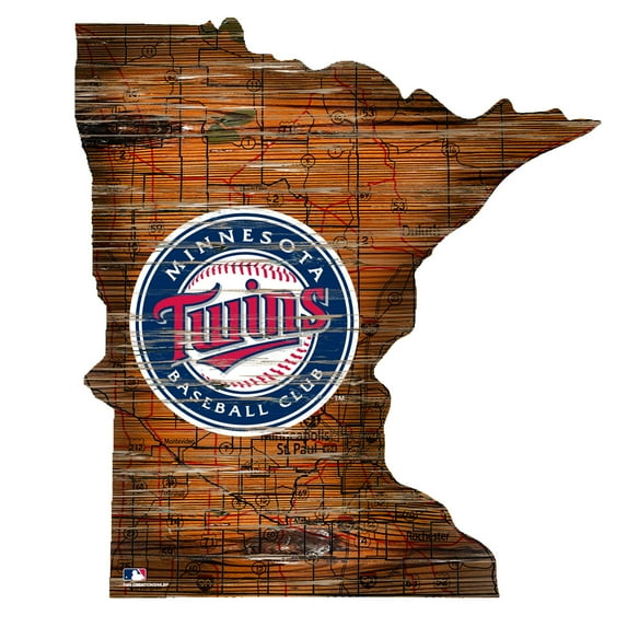 Minnesota Twins 12'' Road Map State Cutout Sign
