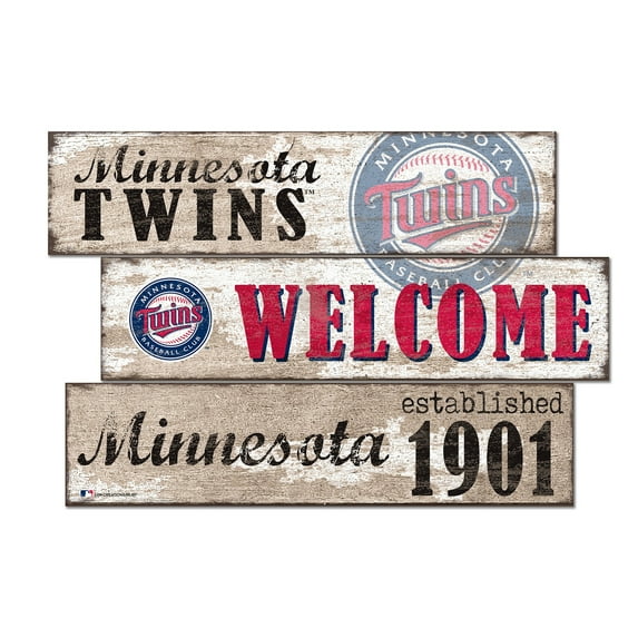 Minnesota Twins 24" 3-Plank Welcome Sign