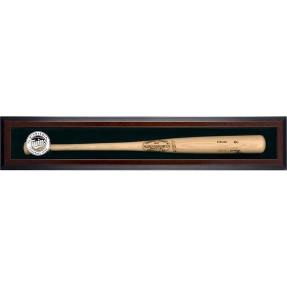 Minnesota Twins Logo Brown Framed Single Bat Display Case