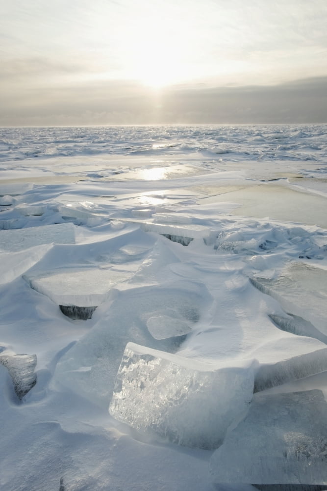 Minnesota United States Of America Ice Chards On The North Shore Of Lake Superior Canvas Art - Susan Dykstra Design Pics (24 x 38)