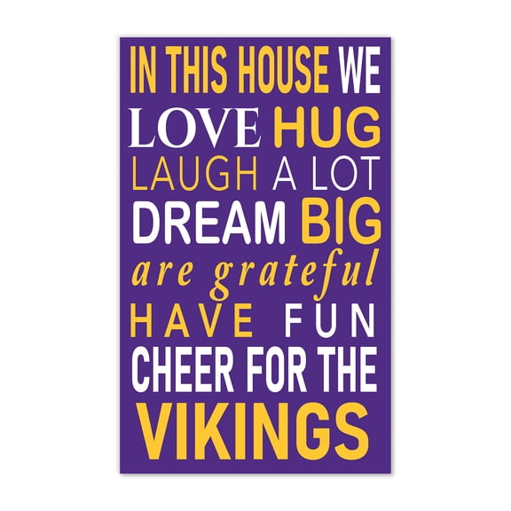 Minnesota Vikings 11" x 19" Briteline In This House Sign