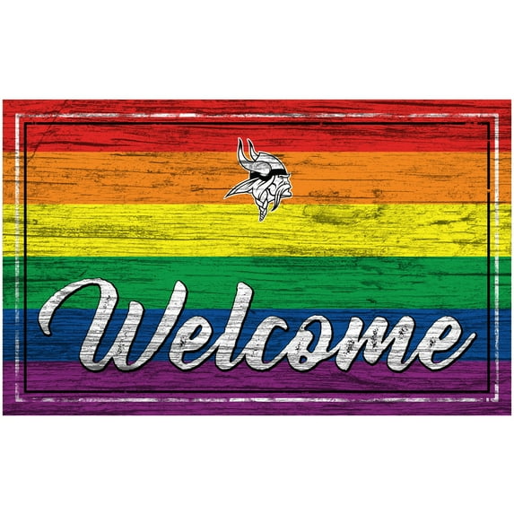 Minnesota Vikings 11'' x 19'' Welcome Pride Sign
