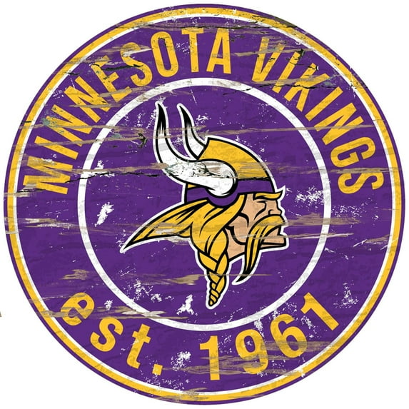 Minnesota Vikings 23.5" Distressed Round Sign