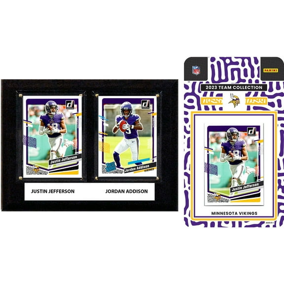 Minnesota Vikings 6" x 8" Player Plaque & 2023 Team Trading Card Set
