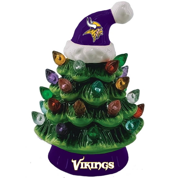 Minnesota Vikings 8" Light Up Ceramic LED Christmas Tree