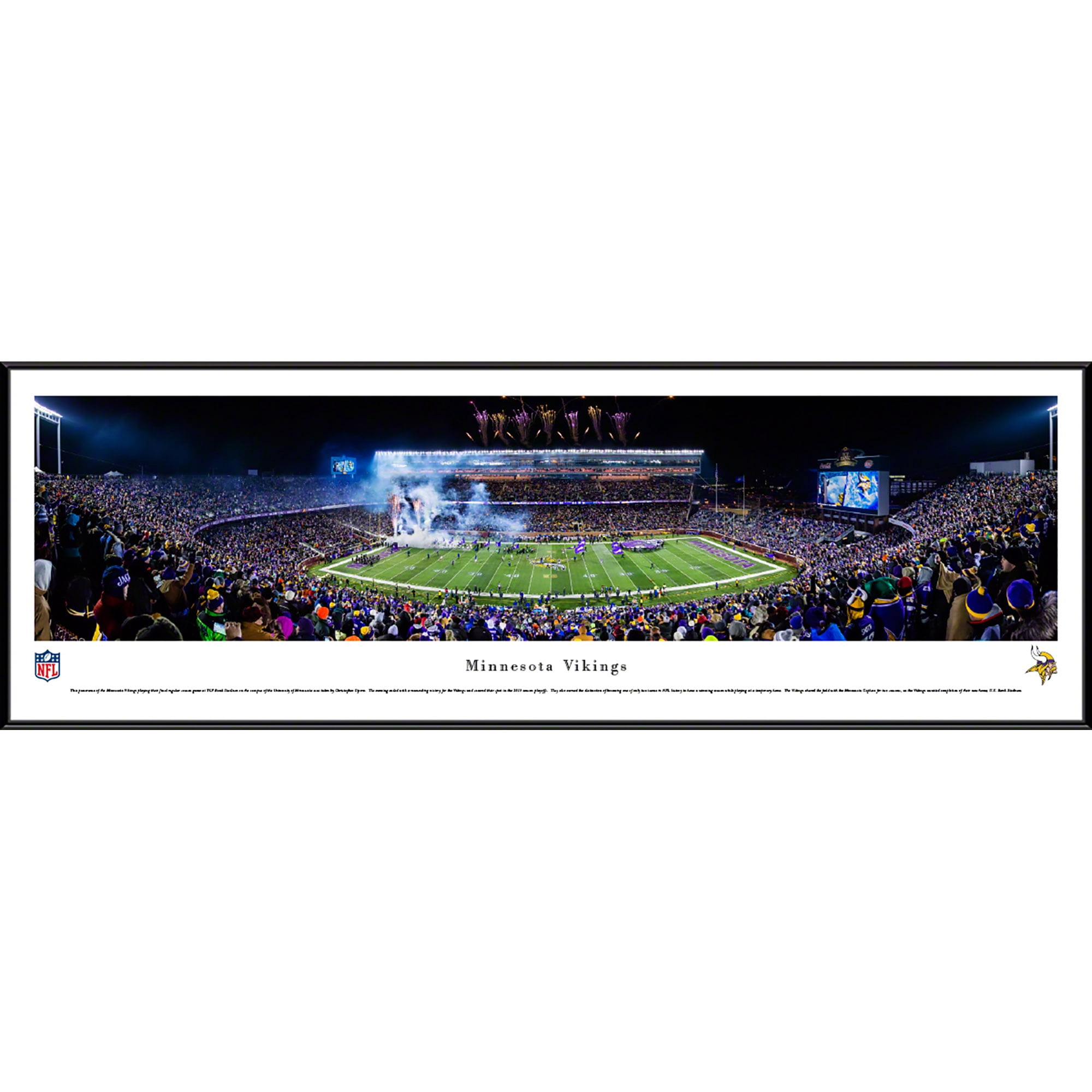 Minnesota Vikings - Final Game at TCF Bank Stadium - Blakeway Panoramas NFL  Print with Standard Frame 