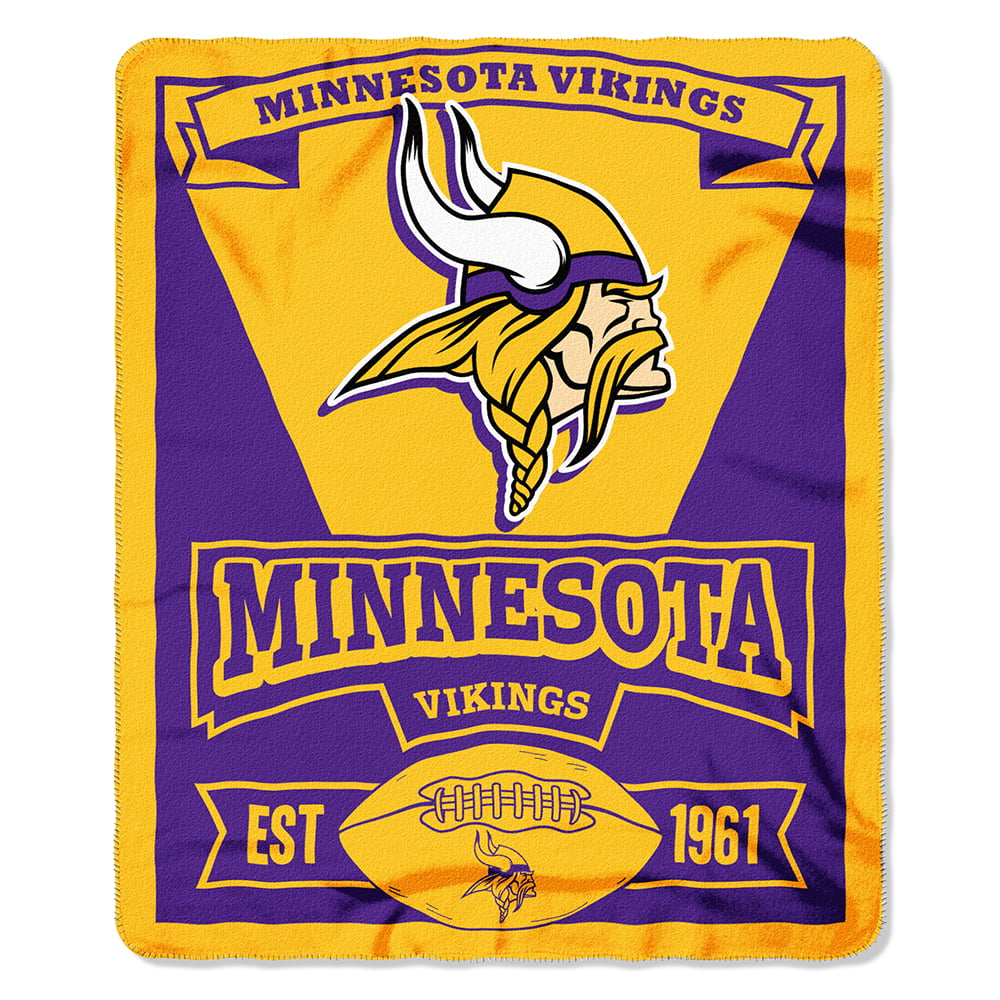 Minnesota Vikings NFL Light Weight Fleece Blanket (Marque Series)  (50inx60in) 