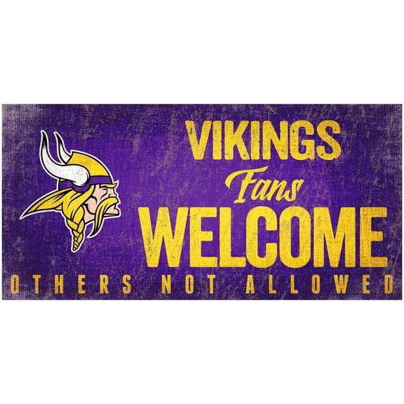 Minnesota Vikings 6" x 12" Fans Welcome Sign