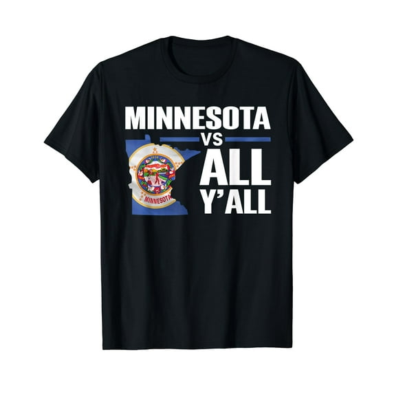 Minnesota Vs All Y'all Minnesota Flag State Map T-Shirt