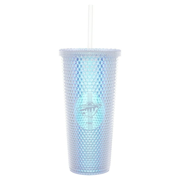 Minnesota Wild 24oz. Iridescent Studded Travel Tumbler with Straw