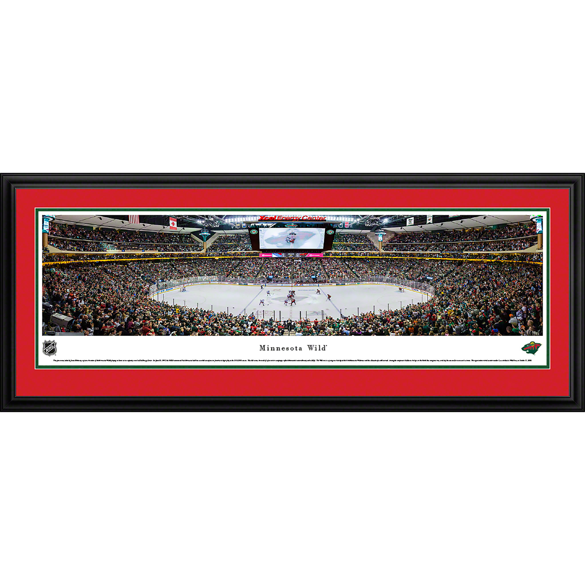 Minnesota Wild - Center Ice at Xcel Energy Center - Blakeway Panoramas NHL Print with Deluxe Frame and Double Mat - image 1 of 1